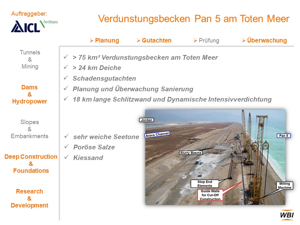 Dams & Hydropower, Deep Construction & Foundations, Research & Development, Totes Meer, Planung, Gutachten, Überwachung
